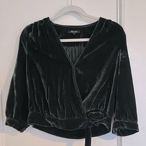 Green Velvet Blouse